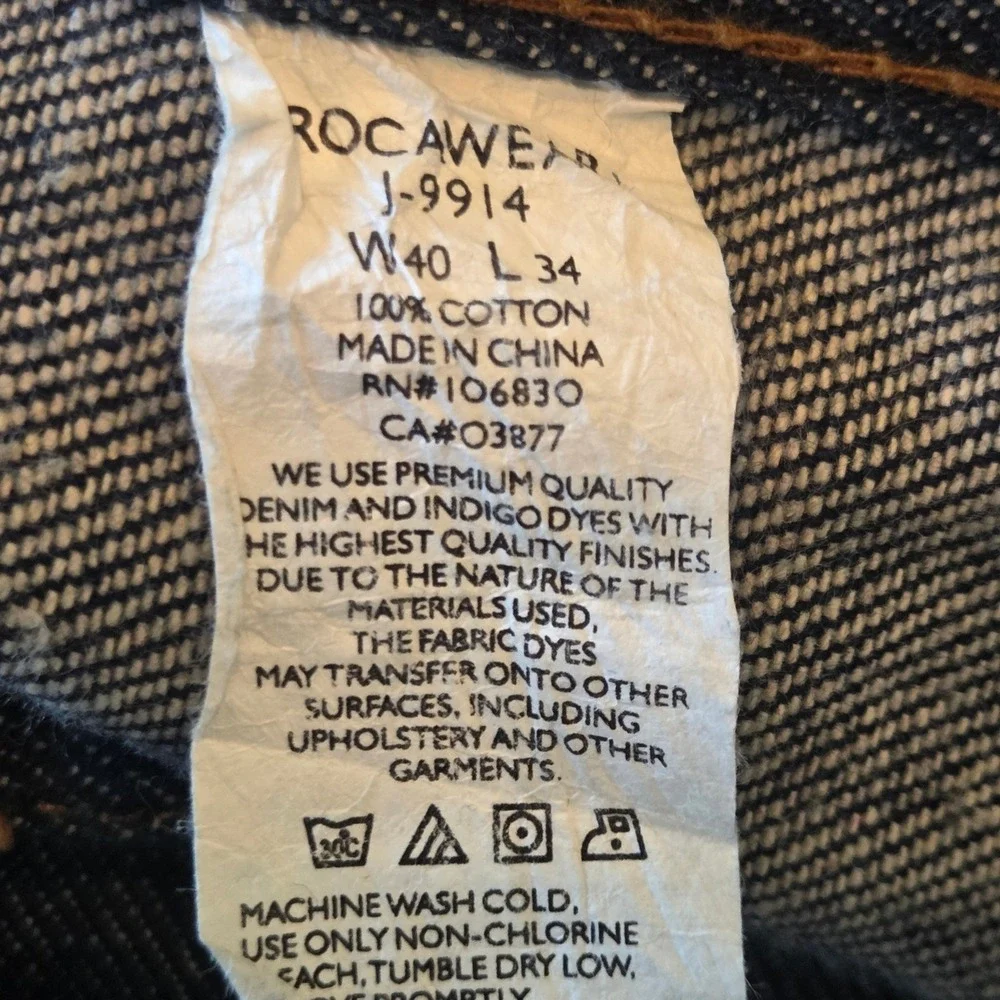 Rocawear Denim Company Mens Dark Wash Bootcut Jeans Sz 40x34